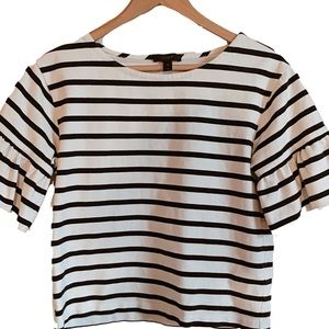 J. Crew Striped bell sleeve top
